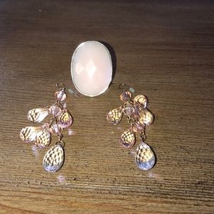 SOLD- Pink earrings and ring set